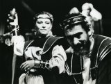 Adela Gáborová (Herodias), Dušan Lenci (Herodes); foto Pavol Dřízhal, zdroj: archív Divadla Andreja Bagara v Nitre